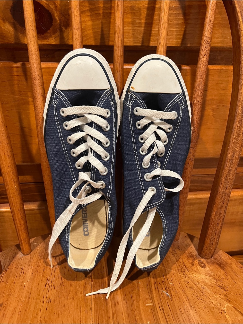 Converse Navy Canvas Low-Top Sneakers with White Trim